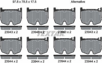 Brake Pad Set, disc brake TEXTAR 2394301