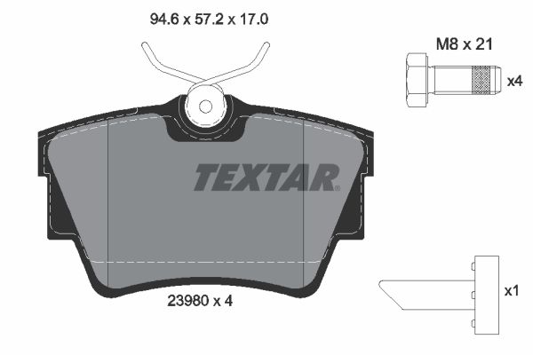 TEXTAR 2398001 Brake Pad Set, disc brake