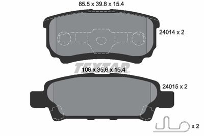 Brake Pad Set, disc brake TEXTAR 2401401