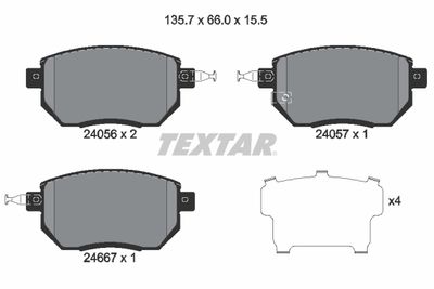 Brake Pad Set, disc brake TEXTAR 2405601