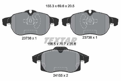 Brake Pad Set, disc brake TEXTAR 2415501