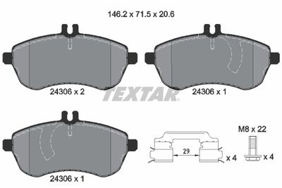 Brake Pad Set, disc brake TEXTAR 2430602