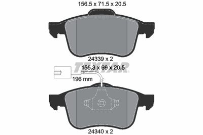 Brake Pad Set, disc brake TEXTAR 2433901