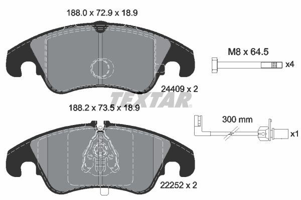 TEXTAR 2440903 Brake Pad Set, disc brake