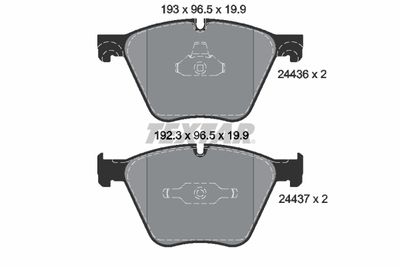 Brake Pad Set, disc brake TEXTAR 2443601