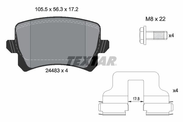 TEXTAR 2448301 Brake Pad Set, disc brake