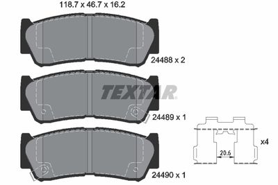 Brake Pad Set, disc brake TEXTAR 2448801