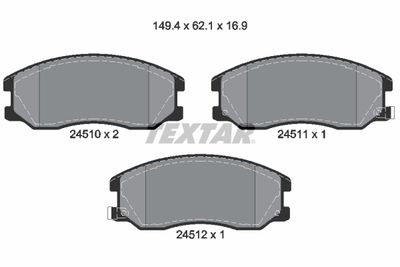 Brake Pad Set, disc brake TEXTAR 2451001