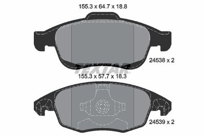 Brake Pad Set, disc brake TEXTAR 2453801