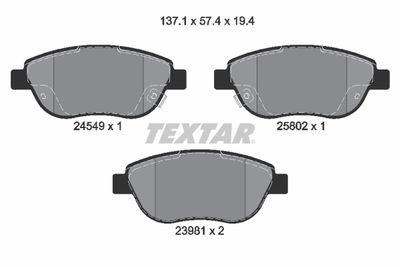 Brake Pad Set, disc brake TEXTAR 2454901