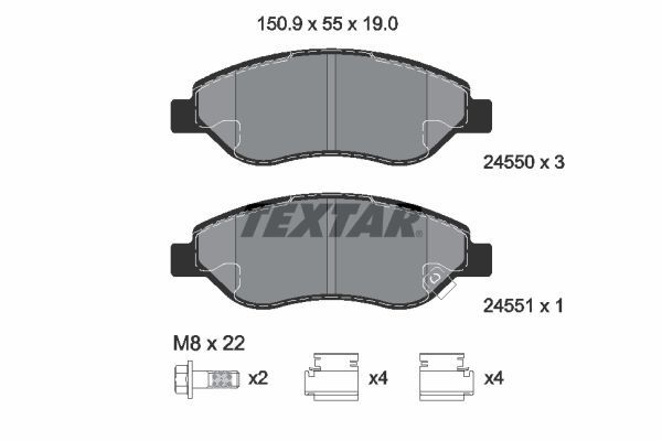 TEXTAR 2455001 Brake Pad Set, disc brake