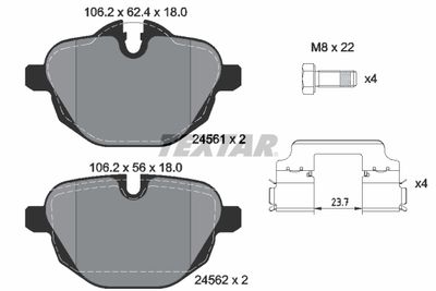 Brake Pad Set, disc brake TEXTAR 2456101