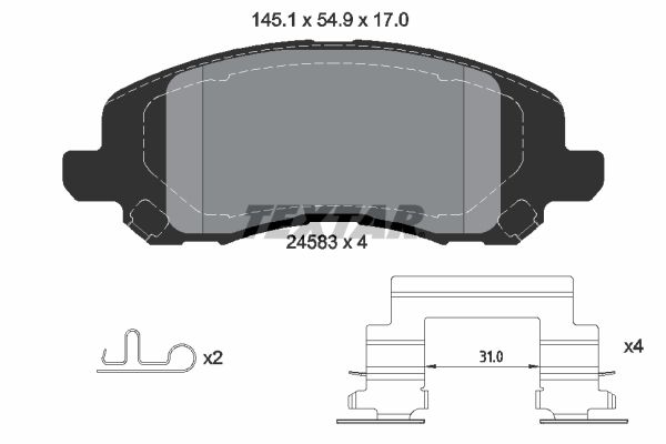 TEXTAR 2458301 Brake Pad Set, disc brake