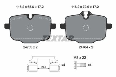 Brake Pad Set, disc brake TEXTAR 2470303