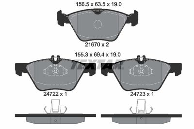 Brake Pad Set, disc brake TEXTAR 2472281