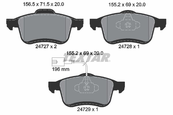 TEXTAR 2472701 Brake Pad Set, disc brake