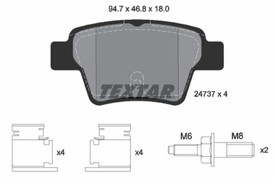 Brake Pad Set, disc brake TEXTAR 2473701