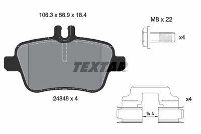 Brake Pad Set, disc brake TEXTAR 2484801