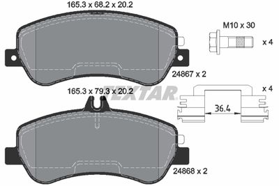 Brake Pad Set, disc brake TEXTAR 2486701