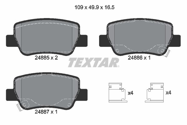 TEXTAR 2488501 Brake Pad Set, disc brake