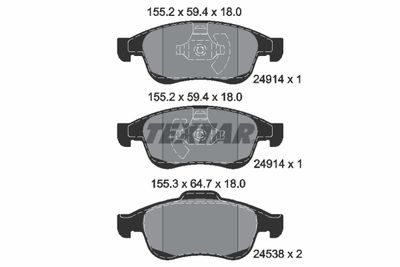 Brake Pad Set, disc brake TEXTAR 2491401