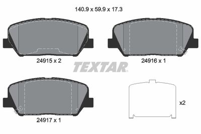 Brake Pad Set, disc brake TEXTAR 2491501