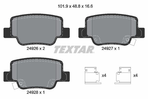 TEXTAR 2492601 Brake Pad Set, disc brake