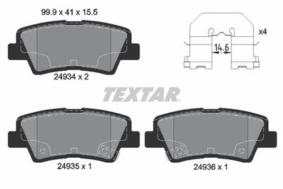 Brake Pad Set, disc brake TEXTAR 2493401