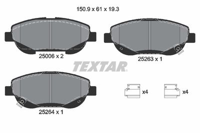 Brake Pad Set, disc brake TEXTAR 2500601