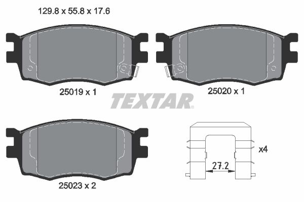 TEXTAR 2501901 Brake Pad Set, disc brake