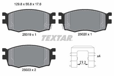 Brake Pad Set, disc brake TEXTAR 2501901