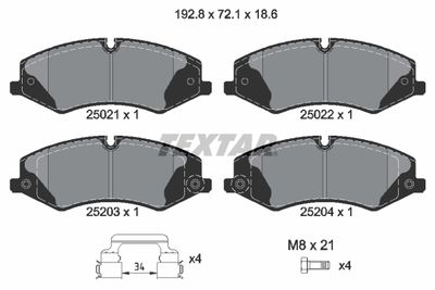 Brake Pad Set, disc brake TEXTAR 2502201