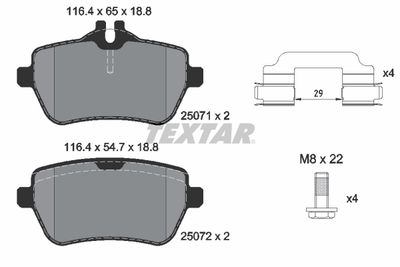 Brake Pad Set, disc brake TEXTAR 2507103