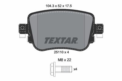 Brake Pad Set, disc brake TEXTAR 2511003