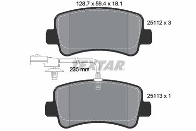 Brake Pad Set, disc brake TEXTAR 2511201