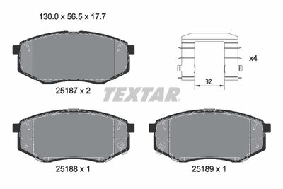 Brake Pad Set, disc brake TEXTAR 2518701