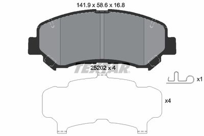 Brake Pad Set, disc brake TEXTAR 2520201