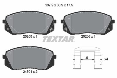 Brake Pad Set, disc brake TEXTAR 2520501