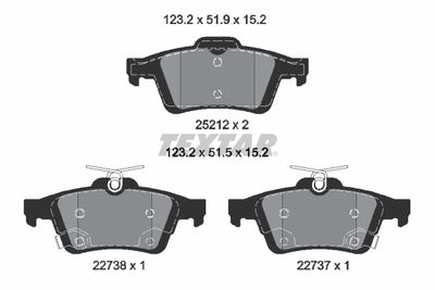 Brake Pad Set, disc brake TEXTAR 2521204