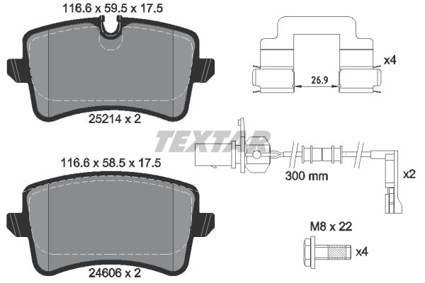 TEXTAR 2521401 Brake Pad Set, disc brake