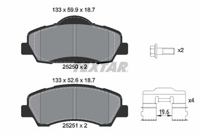 Brake Pad Set, disc brake TEXTAR 2525001