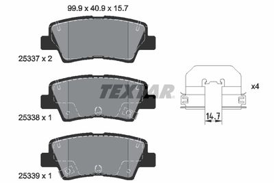 Brake Pad Set, disc brake TEXTAR 2533703