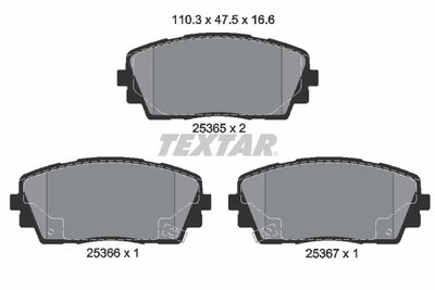 Brake Pad Set, disc brake TEXTAR 2536501