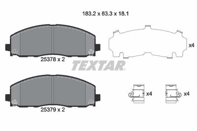 Brake Pad Set, disc brake TEXTAR 2537801