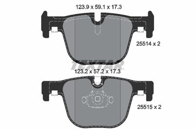 Brake Pad Set, disc brake TEXTAR 2551401