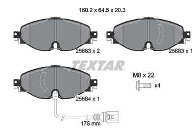 Brake Pad Set, disc brake TEXTAR 2568301