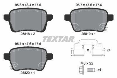 Brake Pad Set, disc brake TEXTAR 2581802