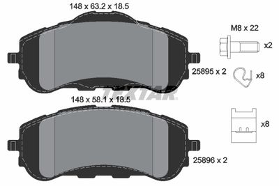 Brake Pad Set, disc brake TEXTAR 2589501