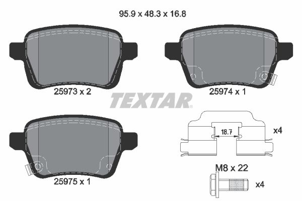 TEXTAR 2597301 Brake Pad Set, disc brake