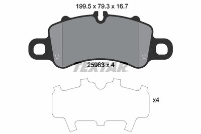 Brake Pad Set, disc brake TEXTAR 2598301